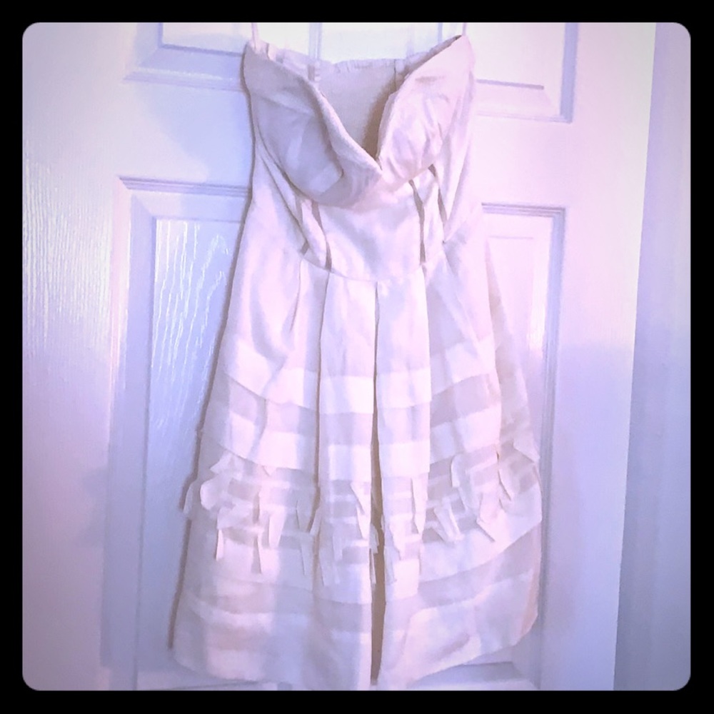 Off white/cream bustier layer sundress/strapless